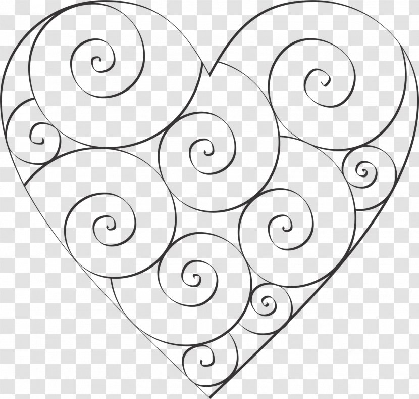 Coloring Book Doodle Heart Valentine's Day - Watercolor Transparent PNG