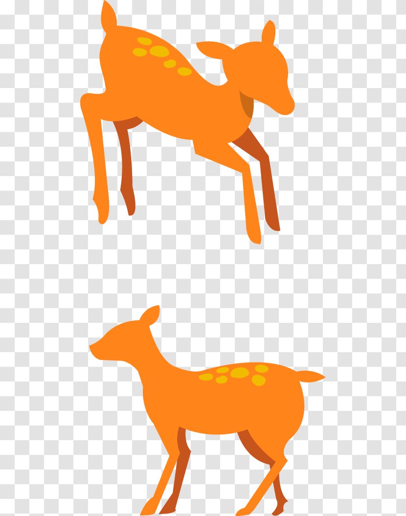 Red Fox Deer Clip Art - Mammal - Vector Yellow Transparent PNG