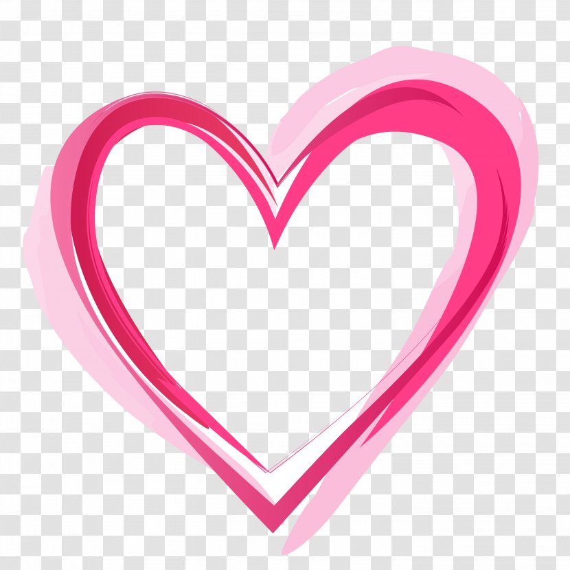 Heart Clip Art - Silhouette - Pink Pic Transparent PNG