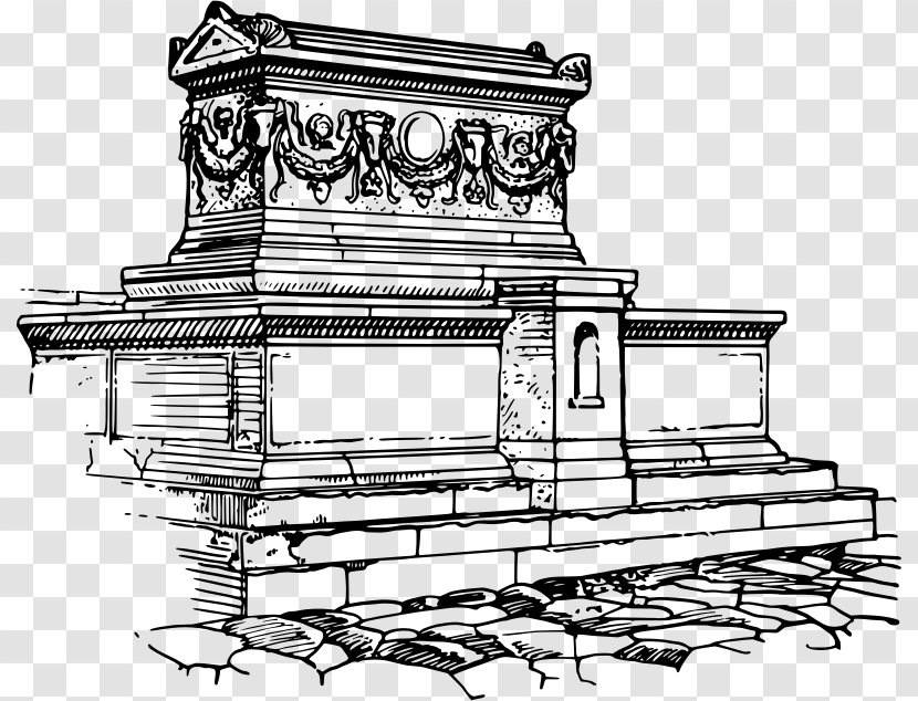Sarcophagus Drawing Line Art Sketch - Architecture - Cemetery Transparent PNG