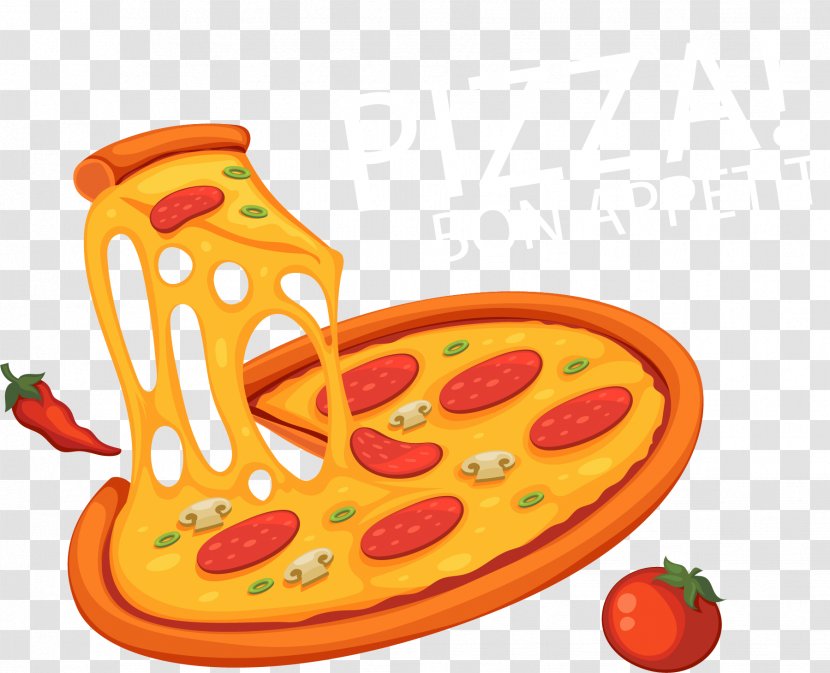 T-shirt Pizza Euclidean Vector - Top - Hand Painted Cheese Transparent PNG