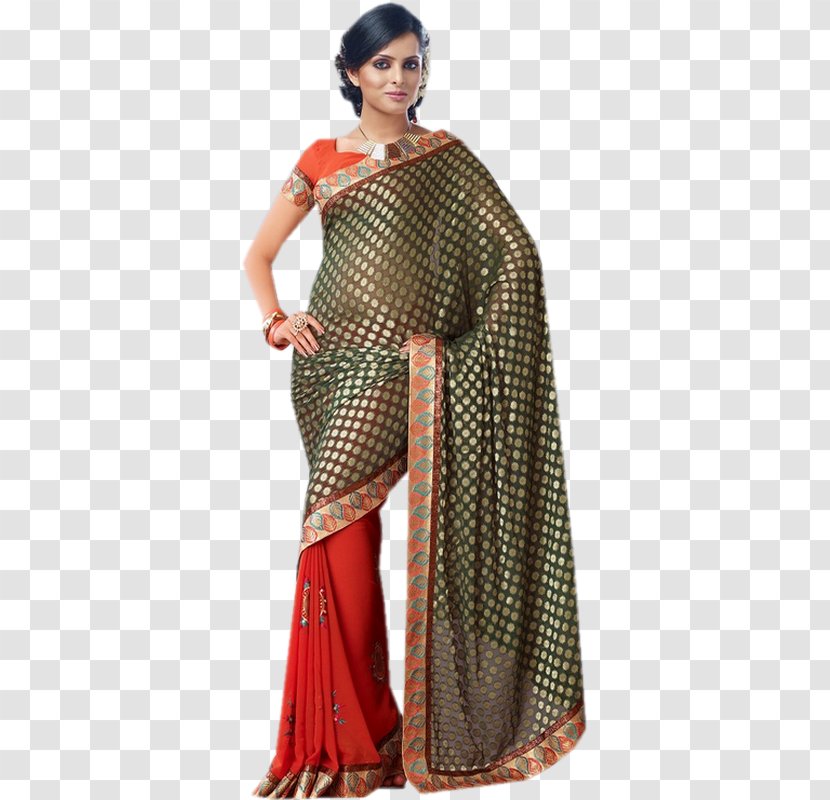 Sari Shoulder Maroon Utsav Fashion Pvt. Ltd. - ARAB WOMEN Transparent PNG