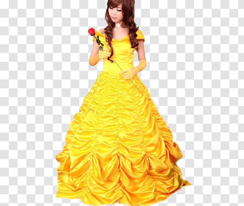 Belle Halloween Costume Dress Cosplay - Evening Gown Transparent PNG