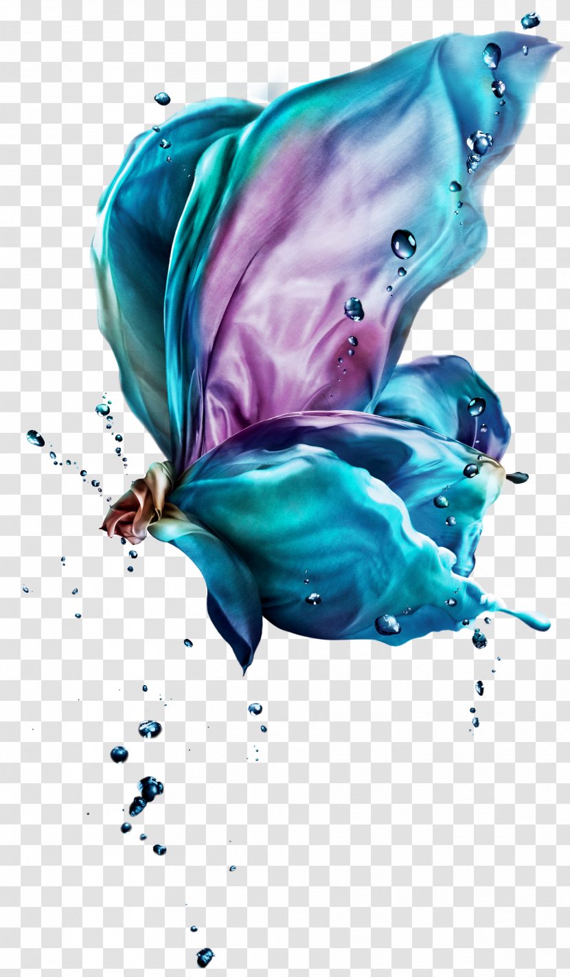 Butterfly Android Fundal - Teal - Free Water Pull Creative Effects Transparent PNG