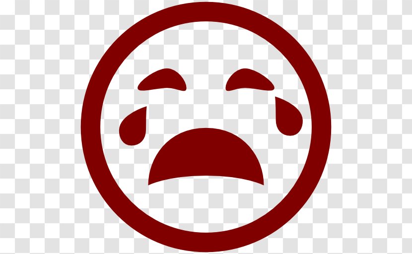 Emoticon Crying - Smile - Maroon Transparent PNG