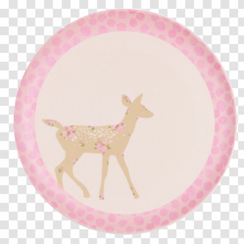 Reindeer Antler Plate Pink M Tableware - Bamboo Transparent PNG