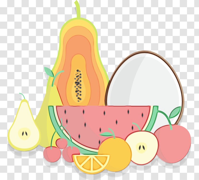 Fruit Food Group Pear Plant Banana - Watercolor - Accessory Transparent PNG