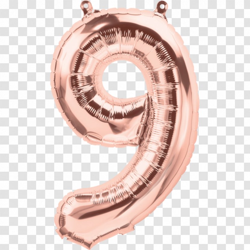 Rose Gold Number Balloon Inch Transparent PNG