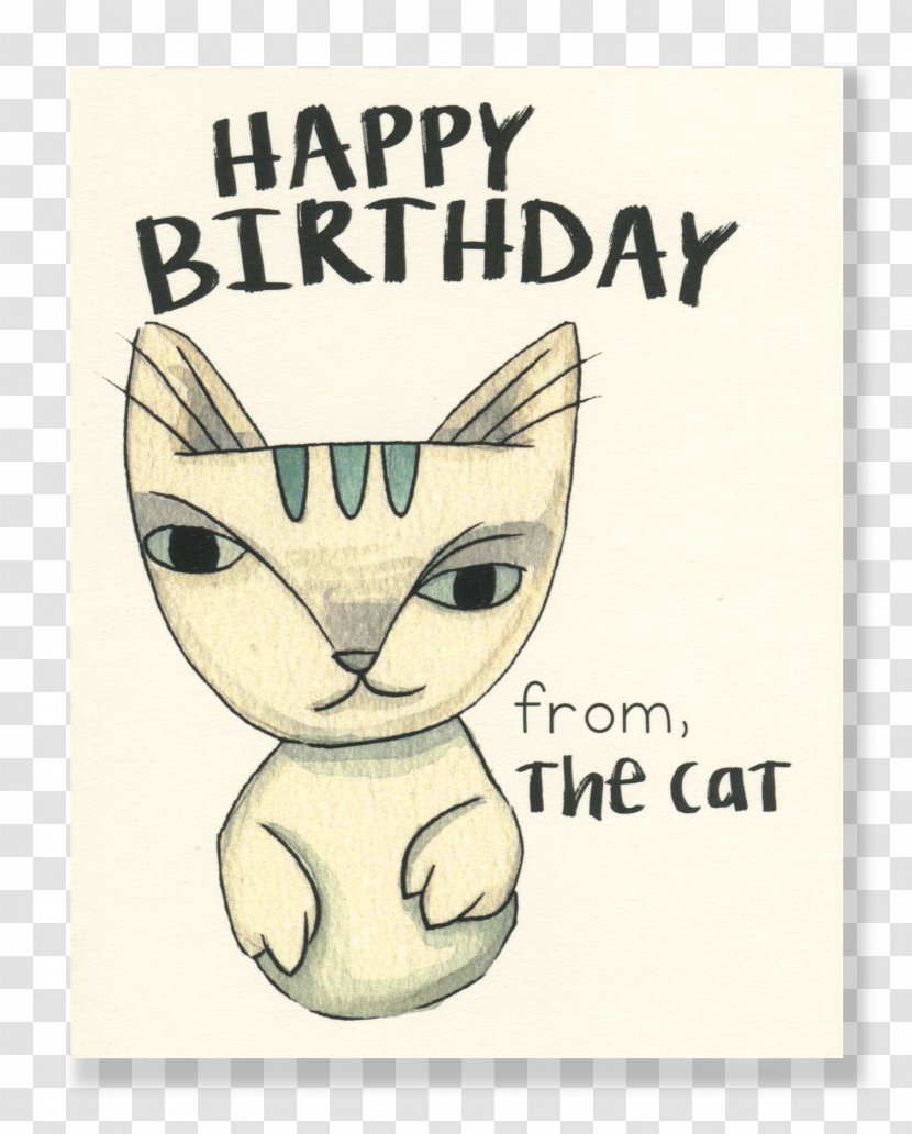 Kitten Whiskers Birthday Greeting & Note Cards Cat - Cartoon Transparent PNG