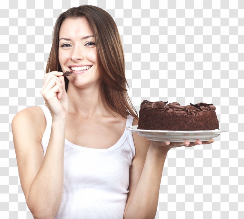 Chocolate Cake Eating Food Health - Silhouette Transparent PNG