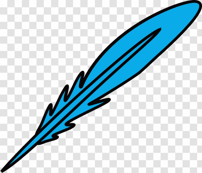 Feather Quill Clip Art - Color - Blue Transparent PNG