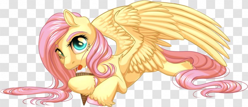 Fluttershy My Little Pony Cartoon Legendary Creature - Flower - Licking Transparent PNG