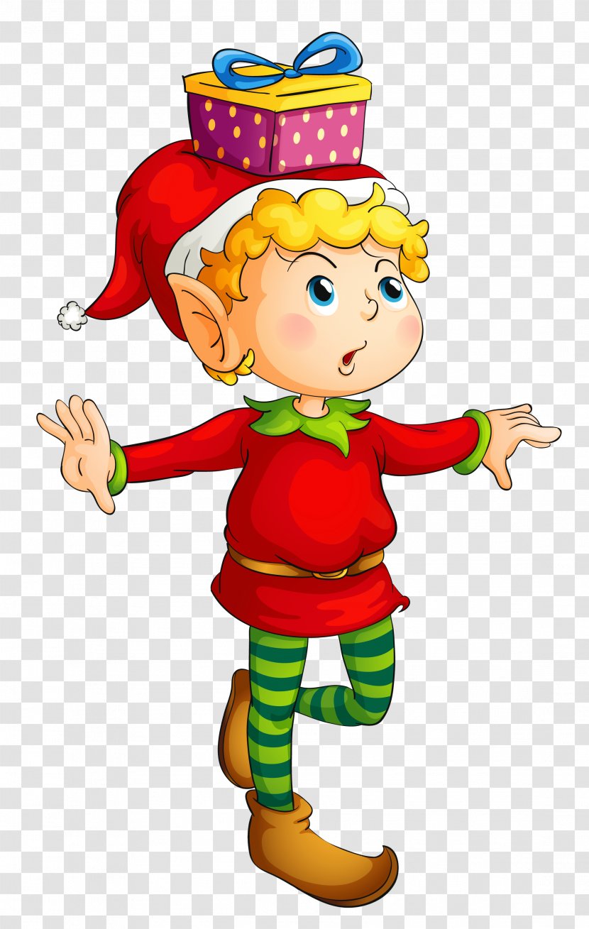 Rudolph Santa Claus Christmas Elf Clip Art - With Gift Picture Transparent PNG