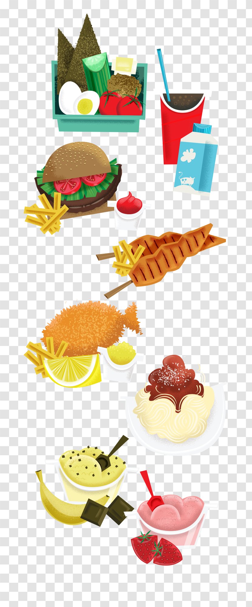 Fast Food Junk Cuisine - Friendship Illustration Transparent PNG