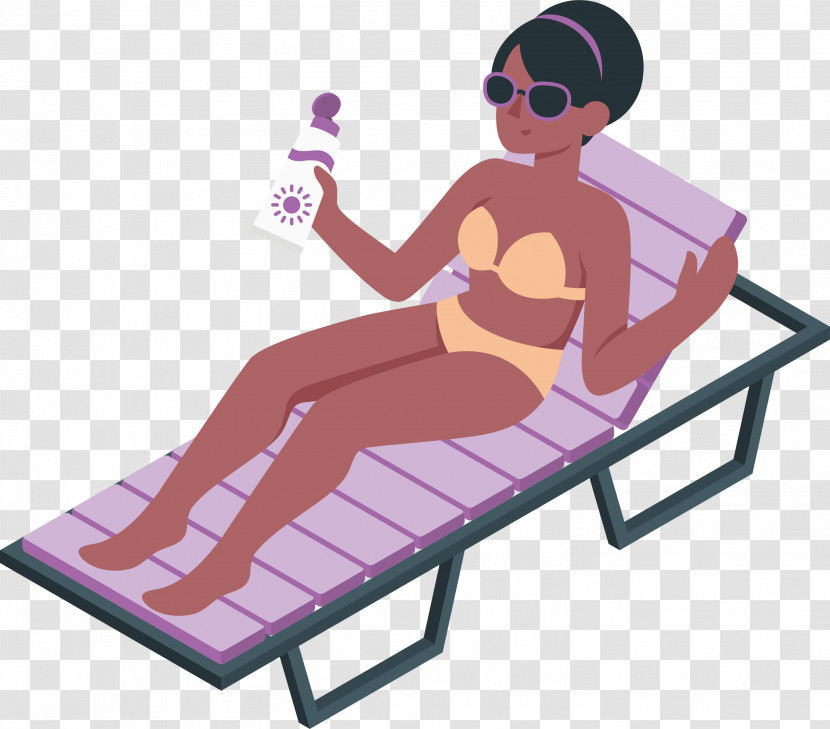 Sitting Chair Purple Table Transparent PNG