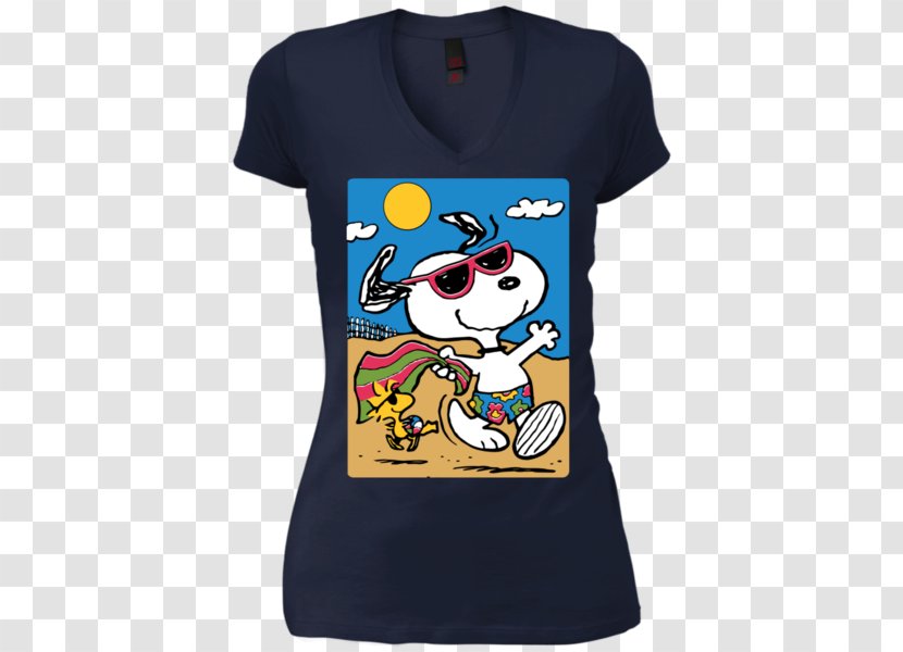 Snoopy Flying Ace Woodstock Long Beach Peanuts - Summer T-shirt Transparent PNG