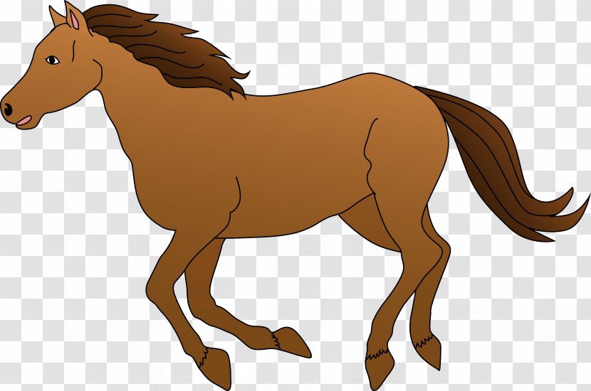 American Quarter Horse Mustang Stallion Pony Clip Art - Brown Cliparts Transparent PNG