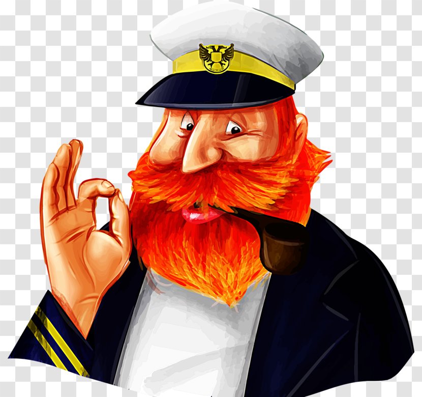 Beard Icon - Bearded Captain Transparent PNG