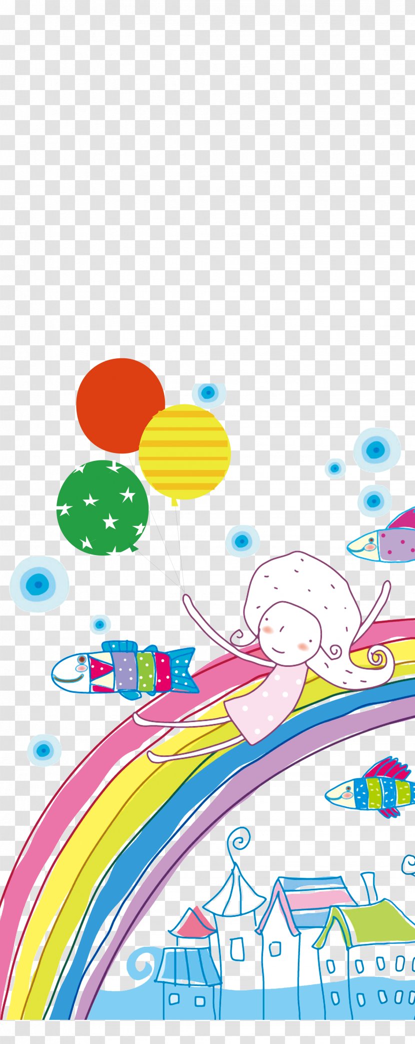 Poster Drawing Cartoon Child - Rainbow Transparent PNG