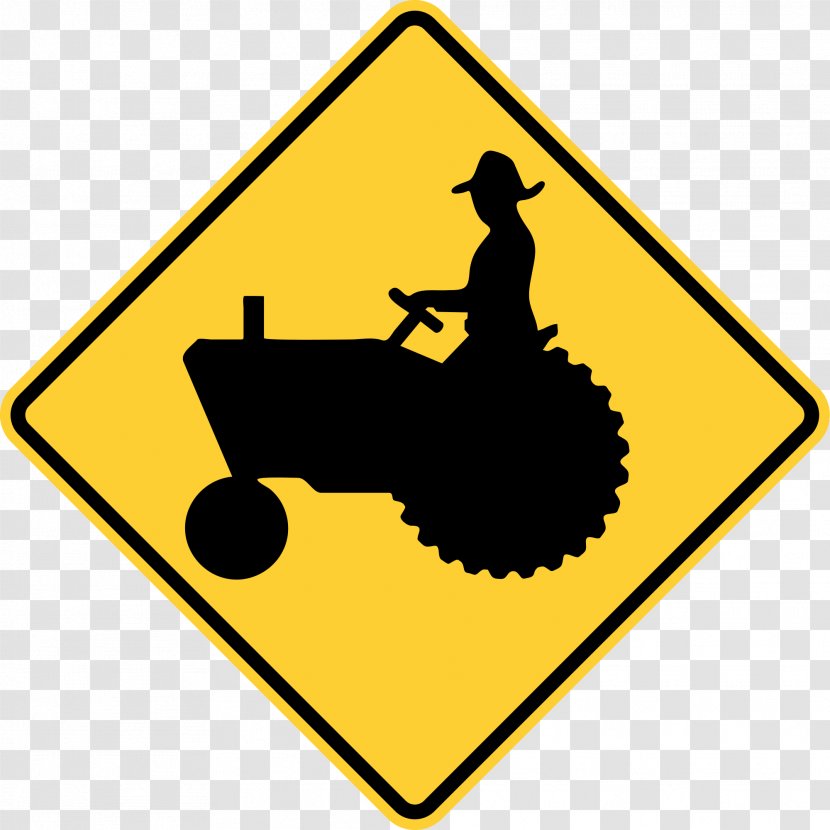Warning Sign Tractor Traffic Vehicle - Yellow - Board Transparent PNG