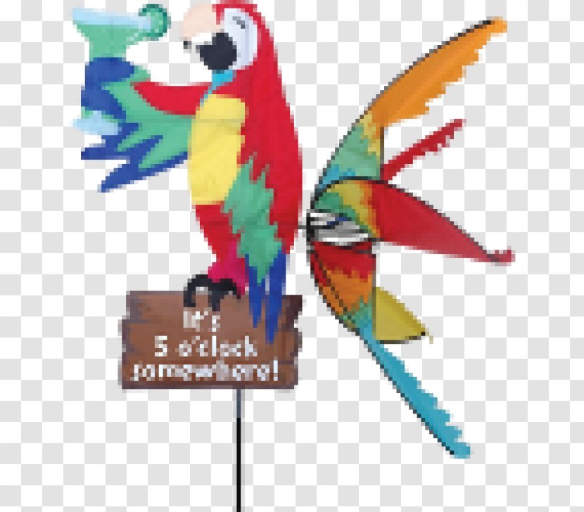 Great-billed Parrot It's Five O'Clock Somewhere Whirligig Garden - Common Pet Parakeet Transparent PNG