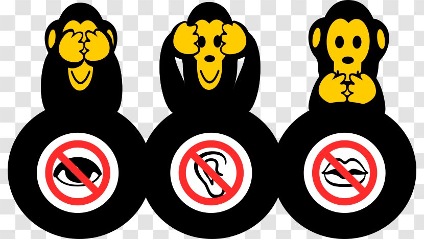 Clip Art Vector Graphics Sticker Image - Monkey - Wise Sign Transparent PNG