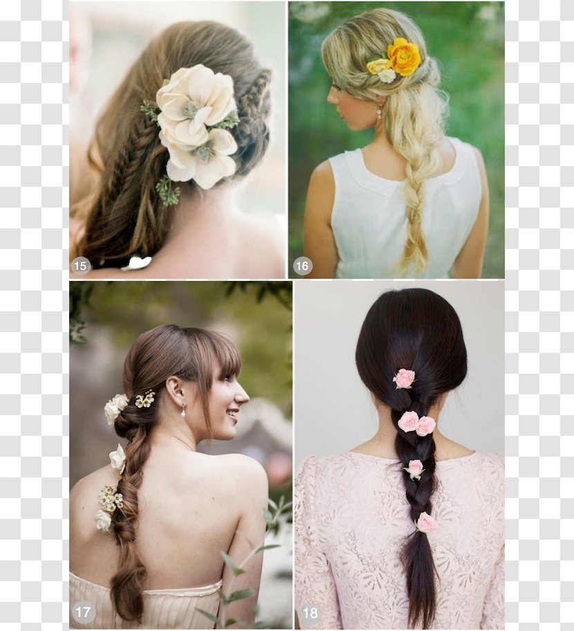 Hairstyle Bridesmaid Braid Wedding - Floral Design - Bride Transparent PNG