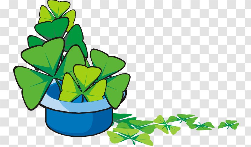 Shamrock Saint Patricks Day Clip Art - Green - A Pot Clover Transparent PNG