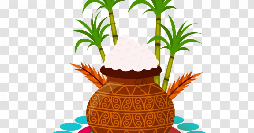 Thai Pongal Makar Sankranti Bhogi Wish Greeting & Note Cards - Flowerpot - Elements Transparent PNG