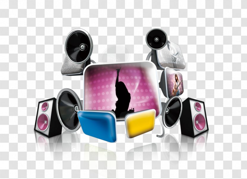 Download - Cartoon - Color Dynamic Speaker Stereo Speakers Transparent PNG