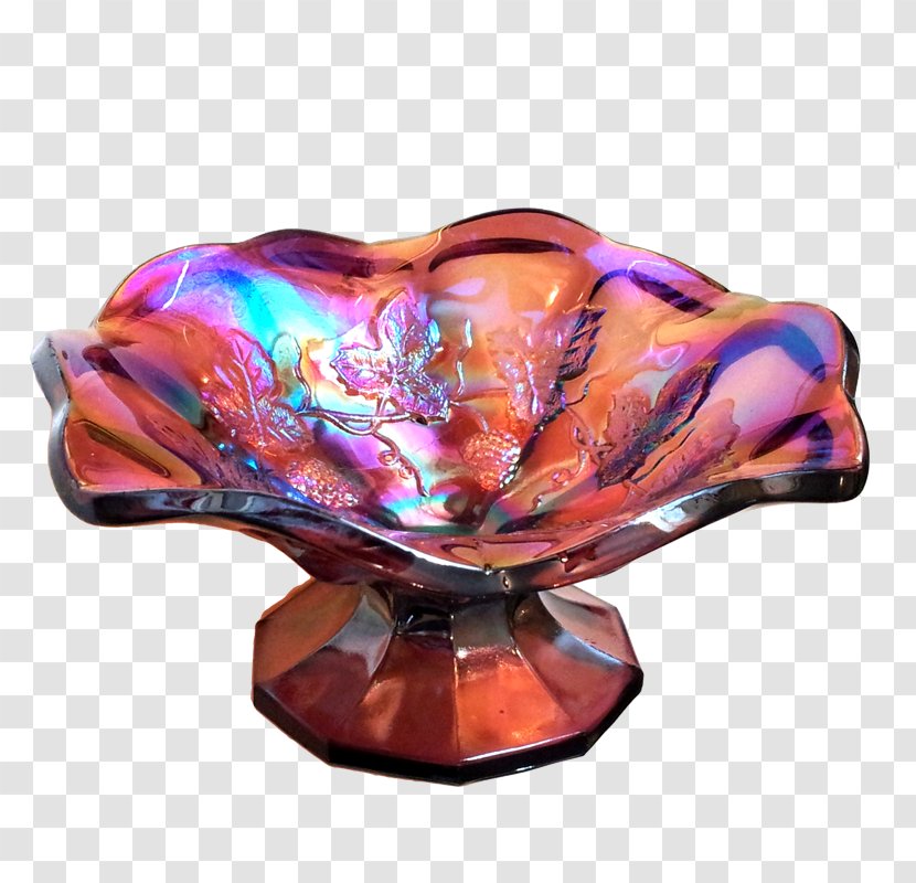Punch Bowl Carnival Glass Purple - Tableware Transparent PNG