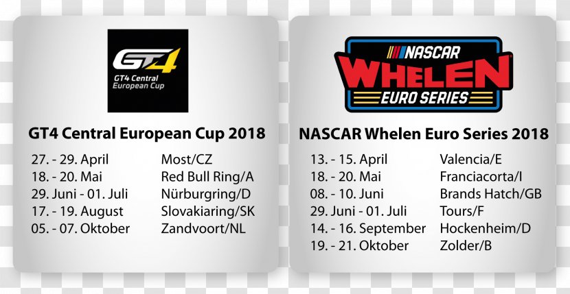 NASCAR Whelen Euro Series 2018 GT4 Central European Cup MotorSport - Brand - Gt4 Transparent PNG