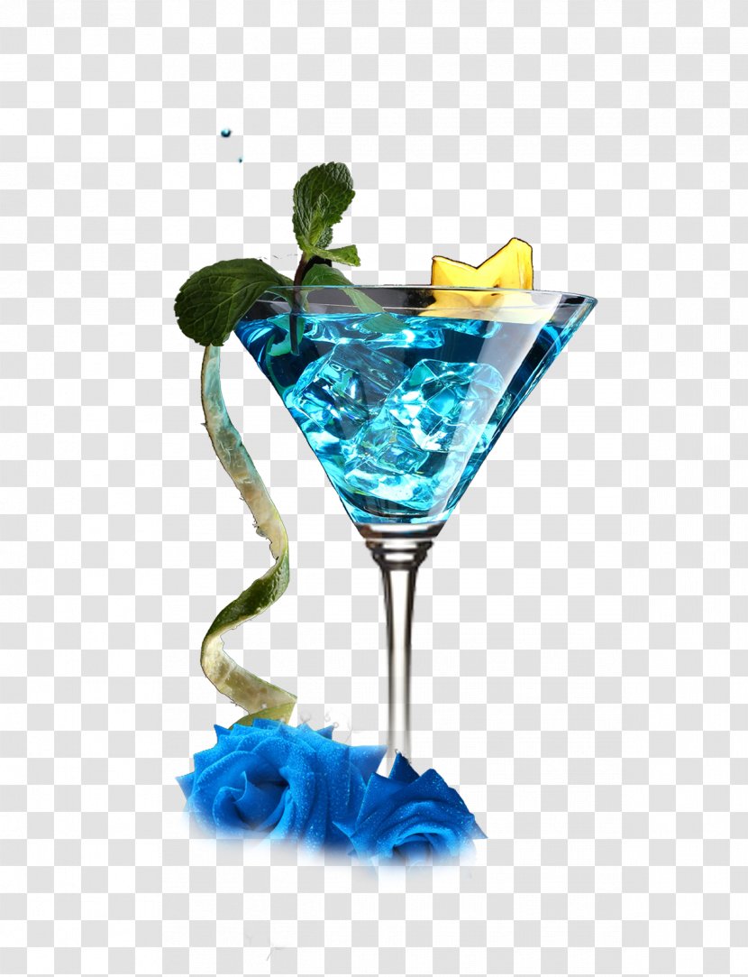 Blue Hawaii Martini Cocktail Garnish Transparent PNG