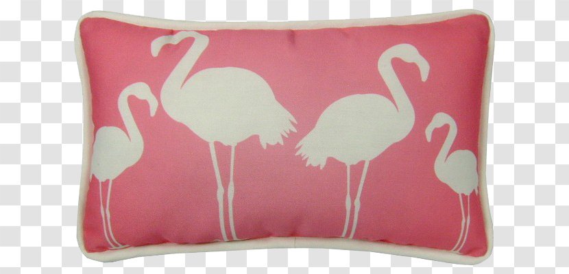 Flamingo Throw Pillow Bird Cushion - Textile - Crane Pattern Transparent PNG