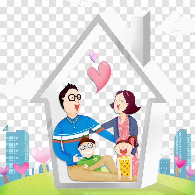House No Clip Art - Happiness - Family And Transparent PNG