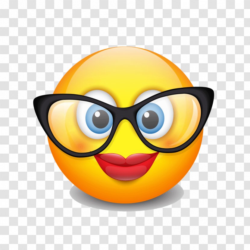 Emoticon Smiley Emoji Glasses - Woman - Blushing Transparent PNG