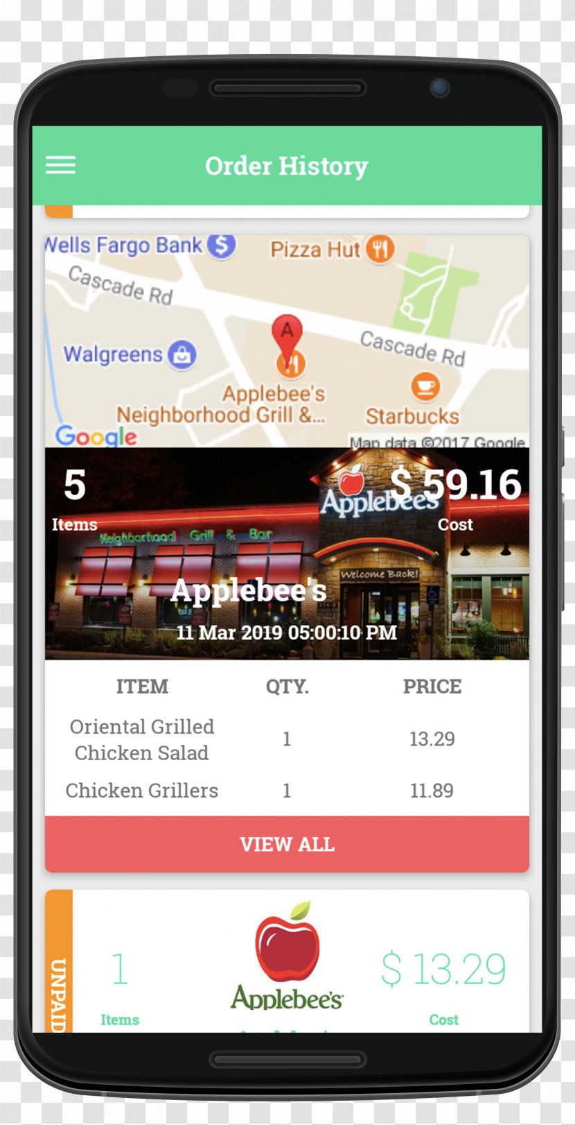 Smartphone Restaurant Menu Online Food Ordering Mobile Phones Transparent PNG