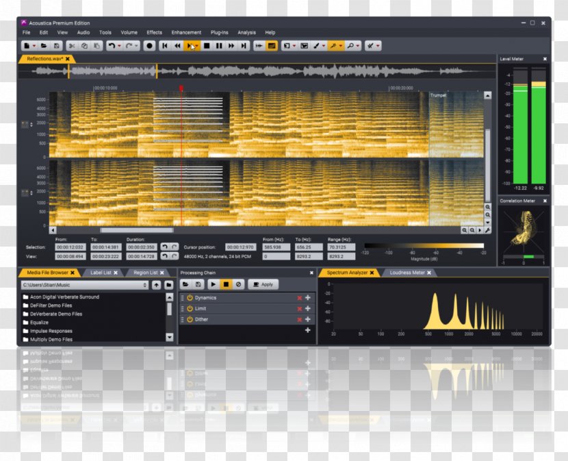 Audio Editing Software Computer Sound Editor Digital Workstation - Reflectors Transparent PNG