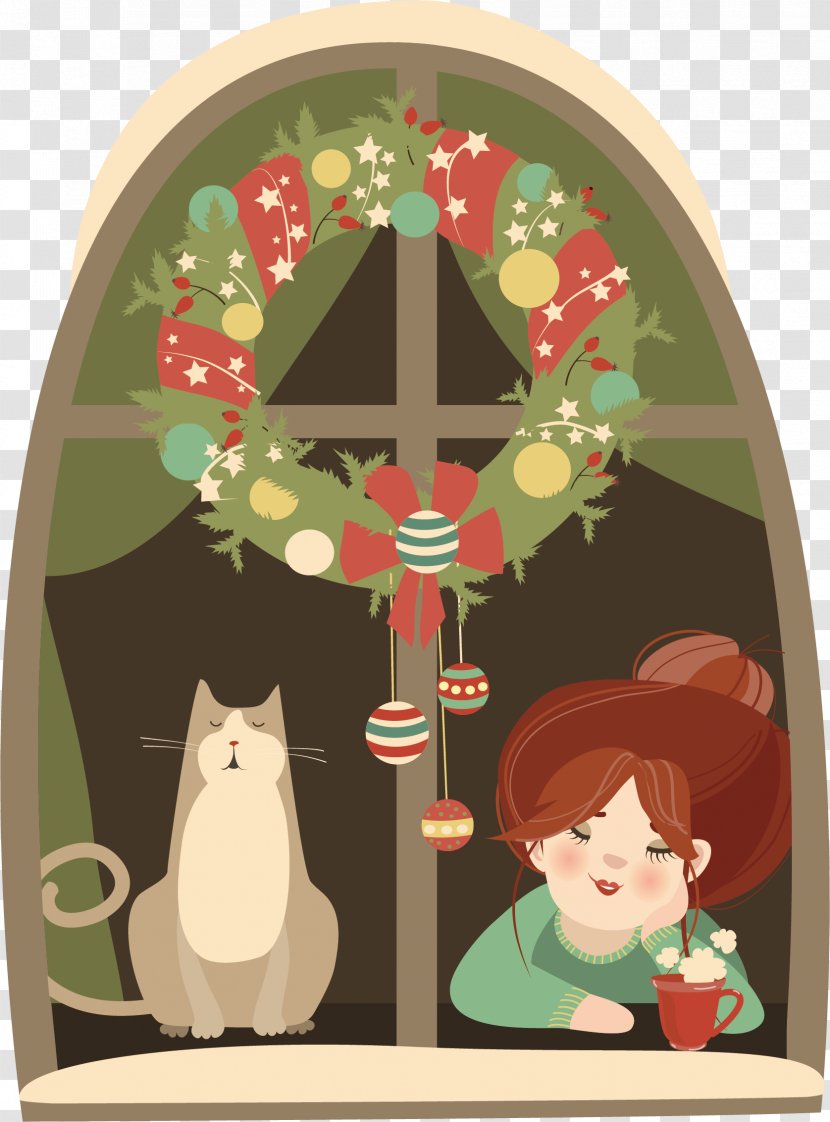 Santa Claus Christmas Illustration - Princess Kitten Vector Transparent PNG