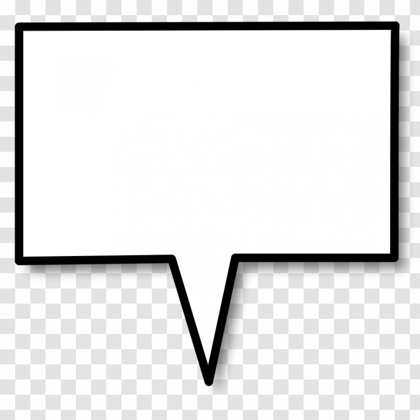 Speech Balloon Box Callout - Monochrome - Blank Conversation Bubble Transparent PNG