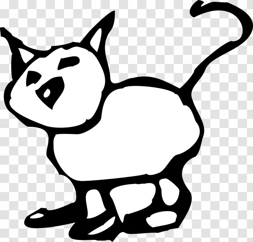 Black Cat Cartoon And White Clip Art - Artwork - Cliparts Transparent PNG