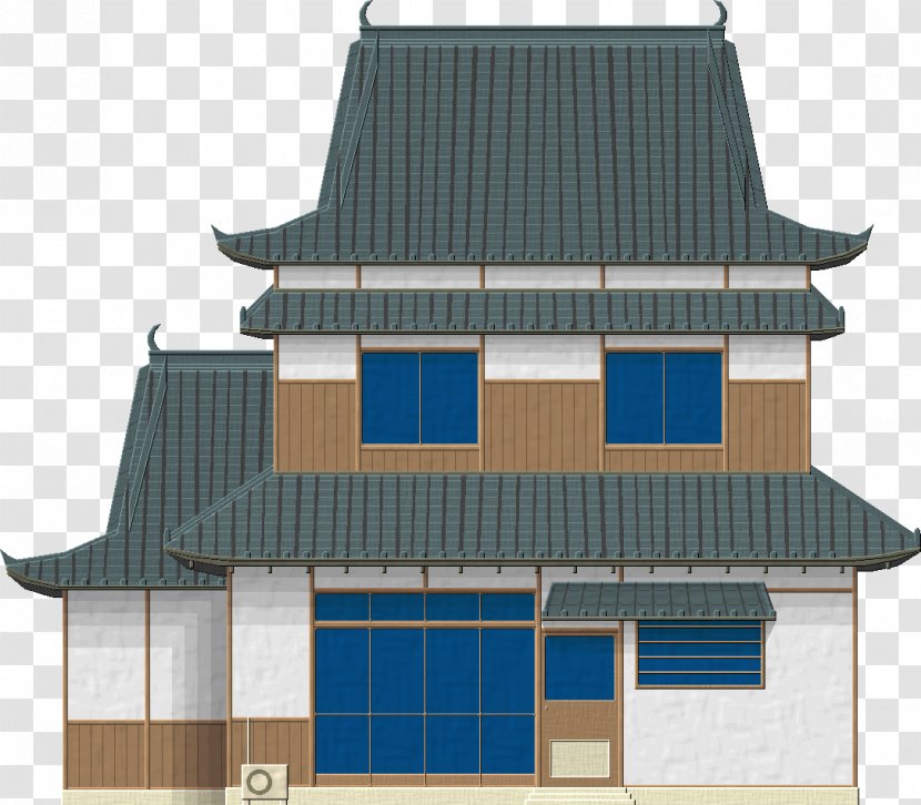 Japan House Building Facade - Roof Transparent PNG