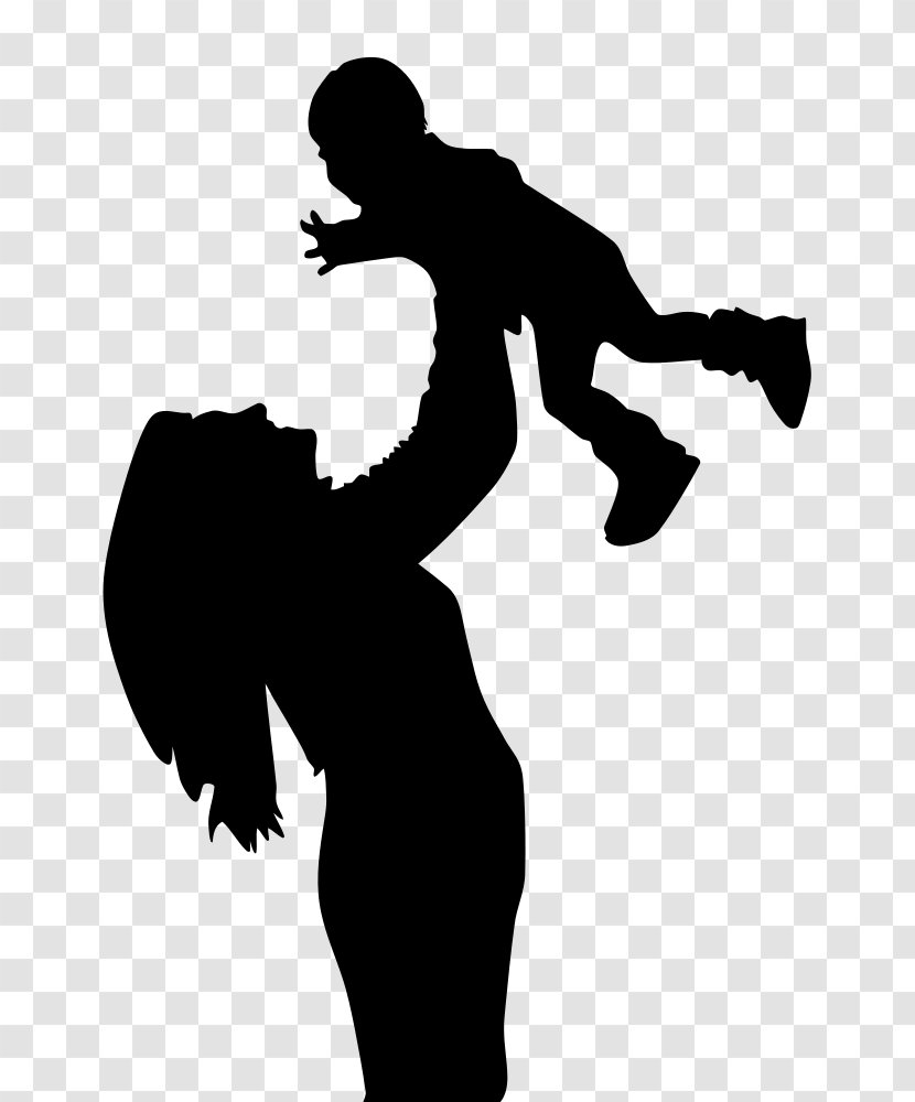 Mother Son Child Clip Art - Black And White Transparent PNG