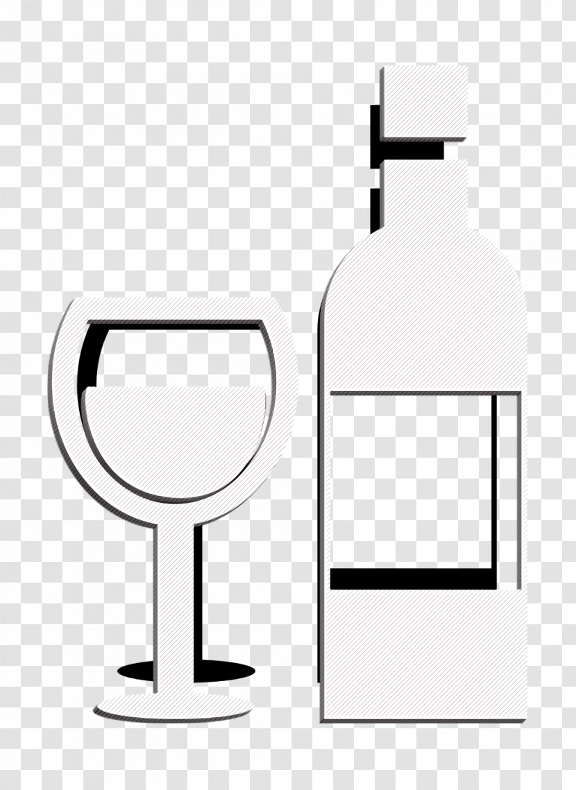 Food Icon Cup And Wine Bottle Icon Wine Icon Transparent PNG