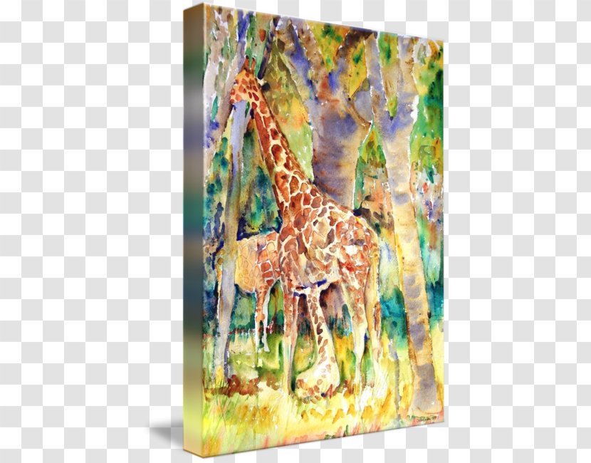 Giraffe Watercolor Painting Abstract Art - Work Of Transparent PNG