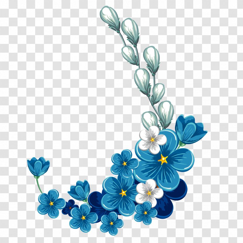 Flower Stock Photography Clip Art - Vector Blue And White Porcelain Flowers Transparent PNG