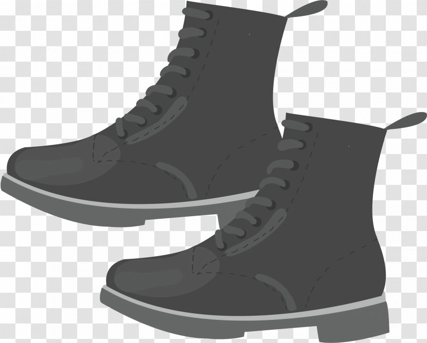 Boot Euclidean Vector Designer - Footwear - Hand Painted Black Boots Transparent PNG