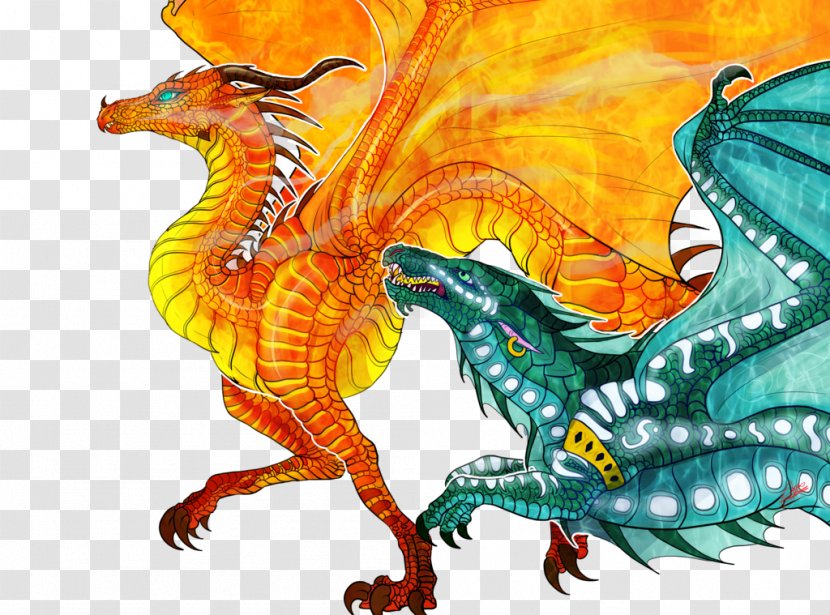 Dragon Wings Of Fire Art Escaping Peril Drawing - Mythical Creature - Fanart Transparent PNG