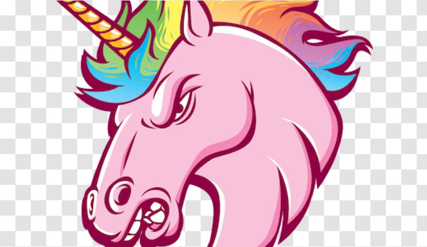 Unicorn Cartoon - Sinatra - Line Art Magenta Transparent PNG