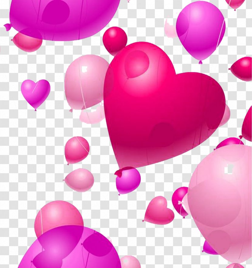 Heart Balloon Valentines Day Clip Art - Advertising Balloons Picture Material Transparent PNG